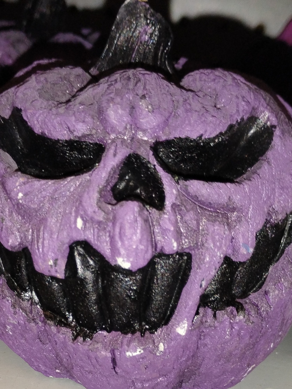 Purple & Black Pumpkin Spooky Halloween Decoration
